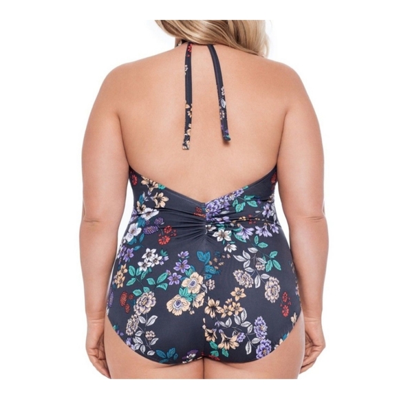 NWT Time and Tru Missy Floral One-Piece Swimsuit Large 12-14 - Picture 3 of 6